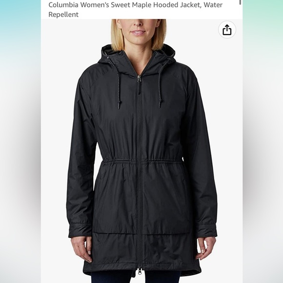 Columbia Women's Sweet Maple Hooded Jacket Water Repellent Black Size X-Small - Picture 3 of 16